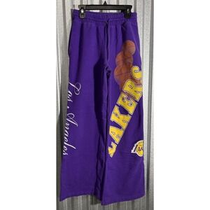 NBA Los Angeles Lakers Sweatpants Purple Wide Leg Y2K Streetwear XS Lounge Pants
